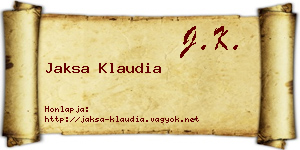 Jaksa Klaudia névjegykártya